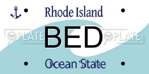 BED Rhode Island License Plate
