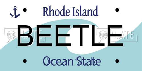 BEETLE Rhode Island License Plate