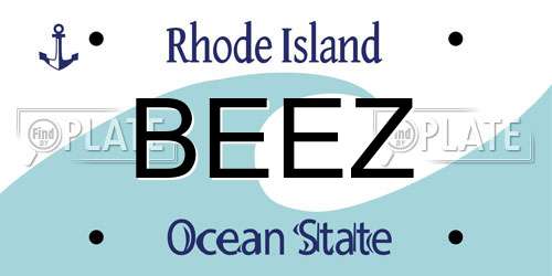 BEEZ Rhode Island License Plate