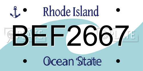 BEF2667 Rhode Island License Plate