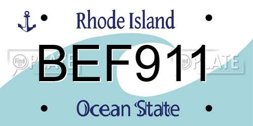BEF911 Rhode Island License Plate