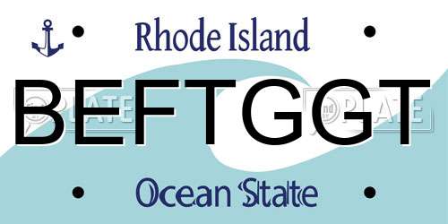 BEFTGGT Rhode Island License Plate