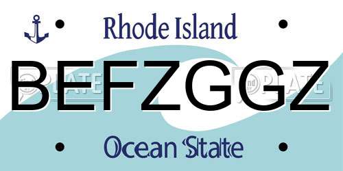 BEFZGGZ Rhode Island License Plate