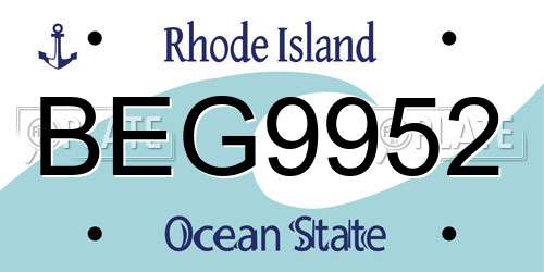 BEG9952 Rhode Island License Plate