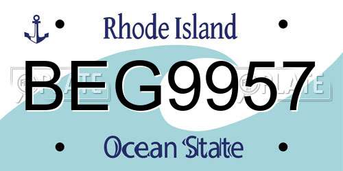BEG9957 Rhode Island License Plate