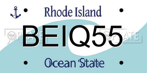 BEIQ55 Rhode Island License Plate