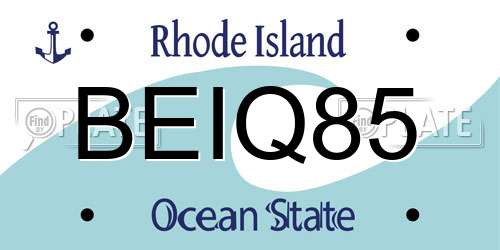 BEIQ85 Rhode Island License Plate