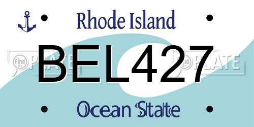 BEL427 Rhode Island License Plate