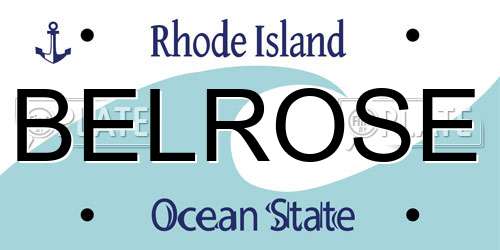 BELROSE Rhode Island License Plate