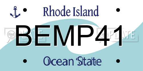 BEMP41 Rhode Island License Plate