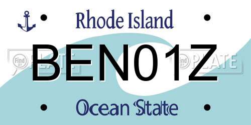 BEN01Z Rhode Island License Plate