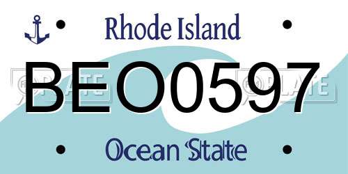 BEO0597 Rhode Island License Plate