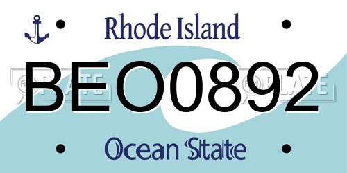 BEO0892 Rhode Island License Plate