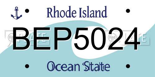 BEP5024 Rhode Island License Plate