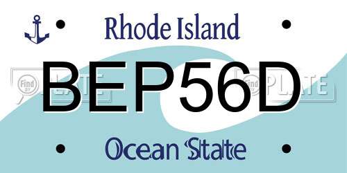 BEP56D Rhode Island License Plate
