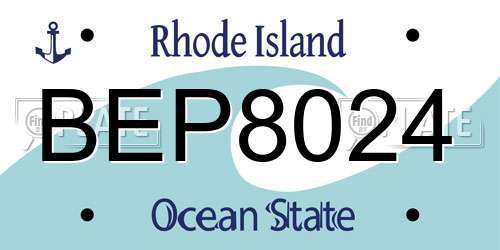 BEP8024 Rhode Island License Plate