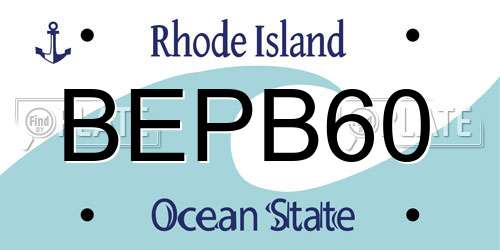 BEPB60 Rhode Island License Plate
