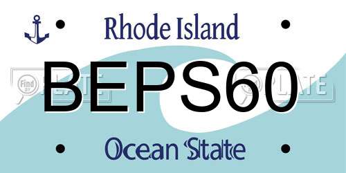 BEPS60 Rhode Island License Plate