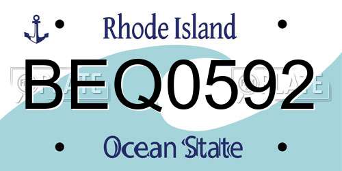 BEQ0592 Rhode Island License Plate