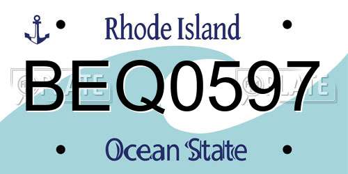 BEQ0597 Rhode Island License Plate