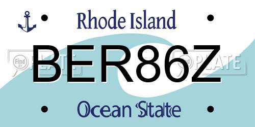 BER86Z Rhode Island License Plate