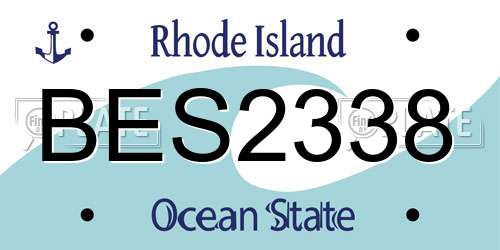 BES2338 Rhode Island License Plate