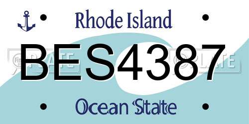BES4387 Rhode Island License Plate