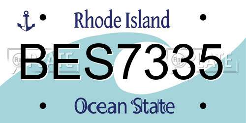 BES7335 Rhode Island License Plate