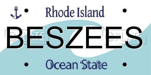 BESZEES Rhode Island License Plate