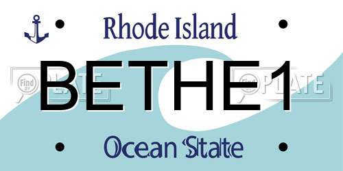 BETHE1 Rhode Island License Plate