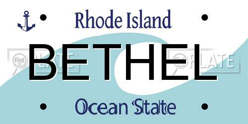 BETHEL Rhode Island License Plate