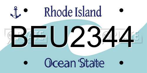 BEU2344 Rhode Island License Plate
