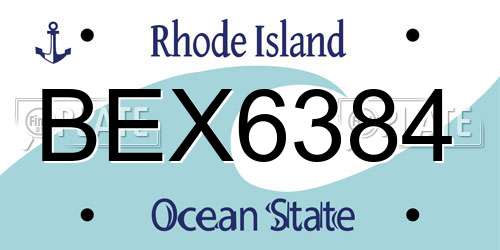 BEX6384 Rhode Island License Plate
