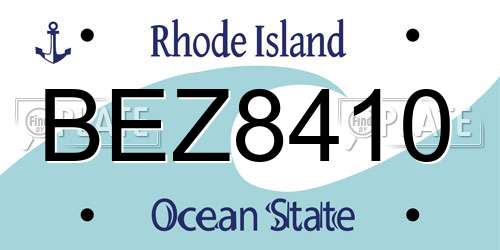 BEZ8410 Rhode Island License Plate