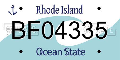 BF04335 Rhode Island License Plate