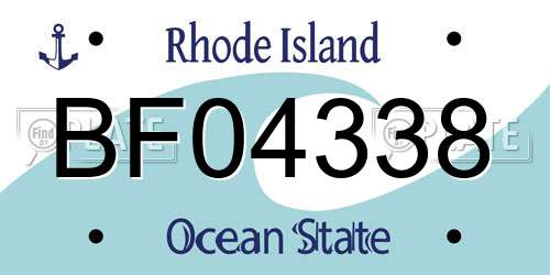 BF04338 Rhode Island License Plate