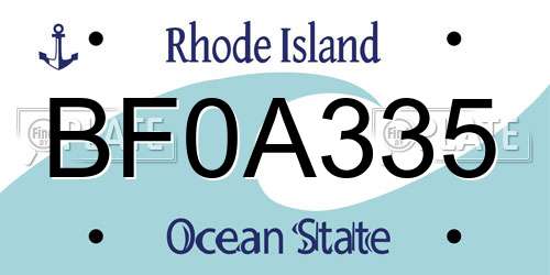 BF0A335 Rhode Island License Plate