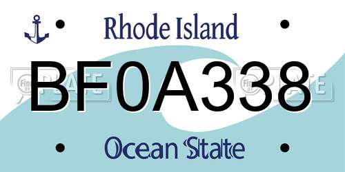 BF0A338 Rhode Island License Plate