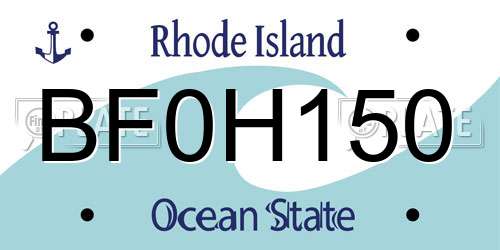 BF0H150 Rhode Island License Plate