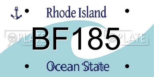 BF185 Rhode Island License Plate
