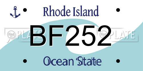 BF252 Rhode Island License Plate