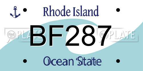 BF287 Rhode Island License Plate