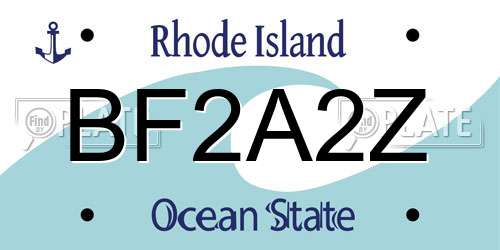 BF2A2Z Rhode Island License Plate