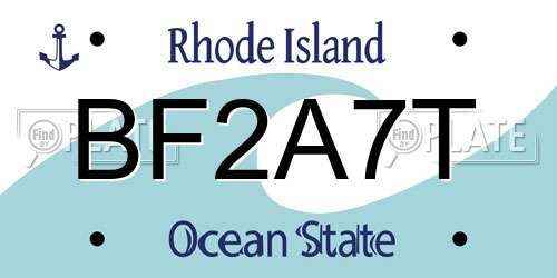 BF2A7T Rhode Island License Plate