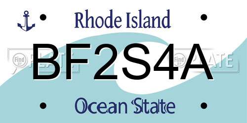 BF2S4A Rhode Island License Plate