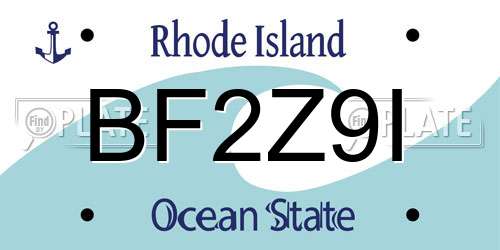 BF2Z9I Rhode Island License Plate