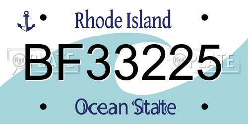 BF33225 Rhode Island License Plate