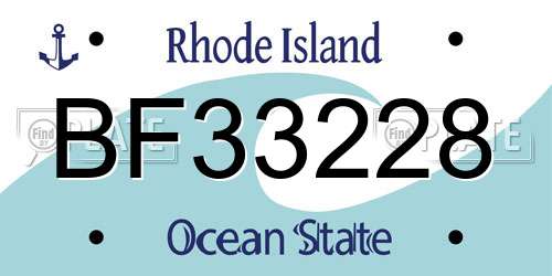 BF33228 Rhode Island License Plate