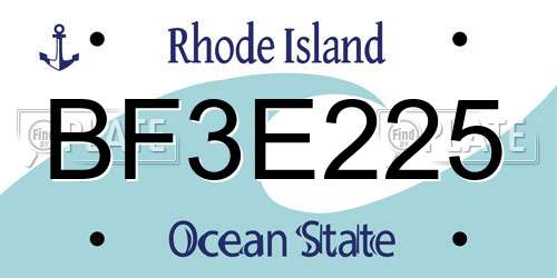 BF3E225 Rhode Island License Plate