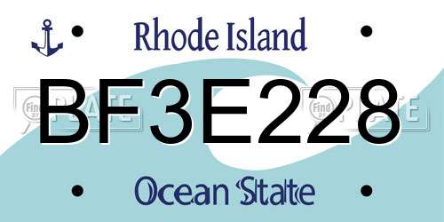 BF3E228 Rhode Island License Plate